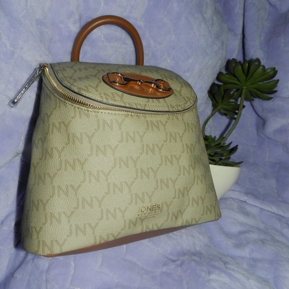 Jones New York Logo Haven Leather Backpack Toffee NEW/NWT! - Picture 3 of 15